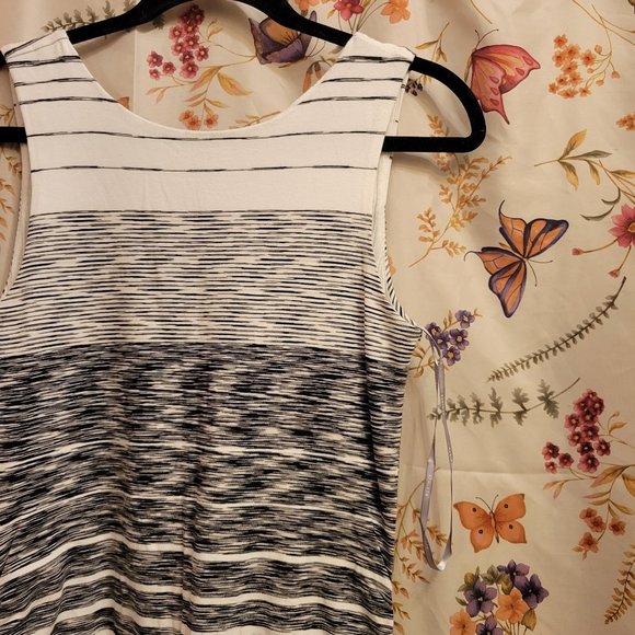 Athleta White and Black Stripped Midi Dress - Picture 3 of 10